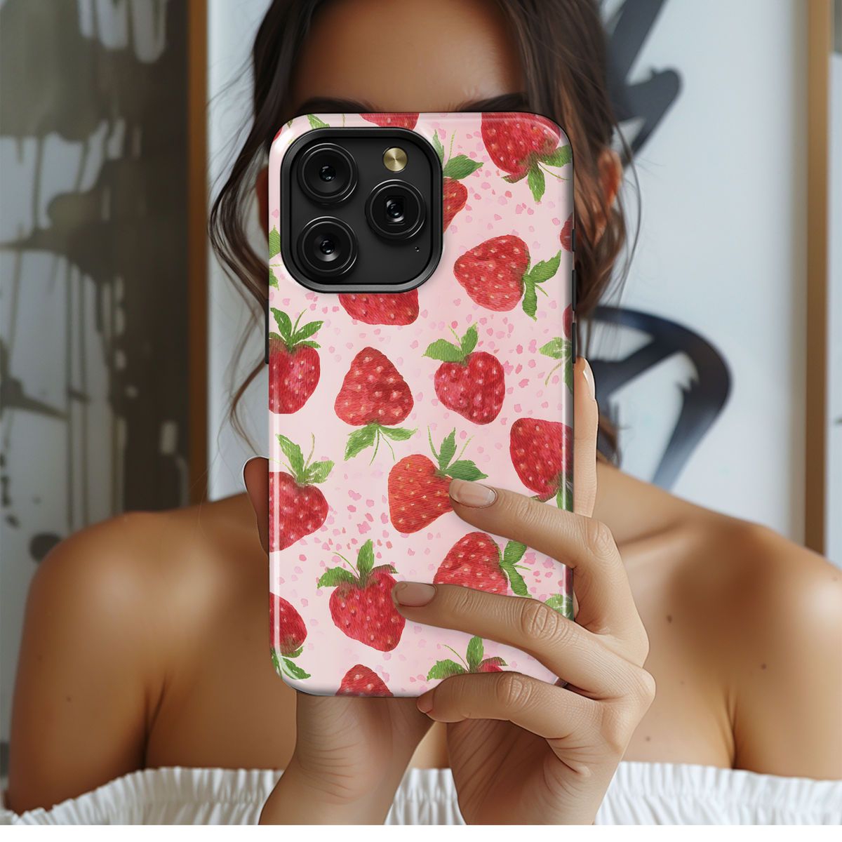 Watercolor Strawberry Delight
 Phone Case iPhone Samsung Cover Pixel 4021 - Image 2