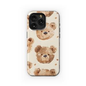 Watercolor Teddy Bears Pattern Phone Case iPhone Samsung Cover Pixel 5063 - Image 1