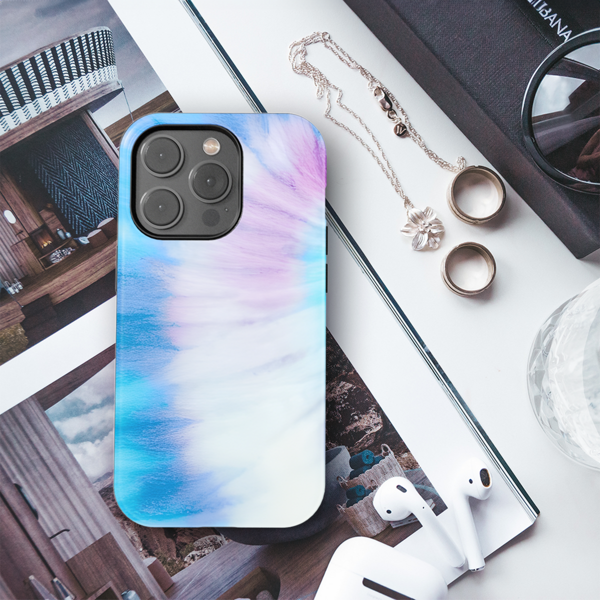 Watercolor Tie Dye Phone Case iPhone Samsung Cover Pixel 3812 - Image 3