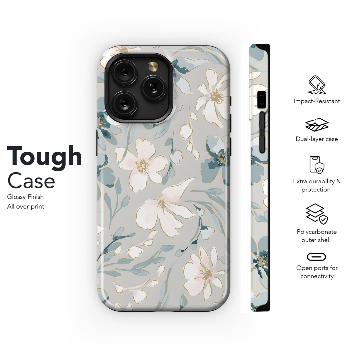 Watercolor Wildflower Seamless Pattern Phone Case iPhone Samsung Cover Pixel 2445 - Image 6