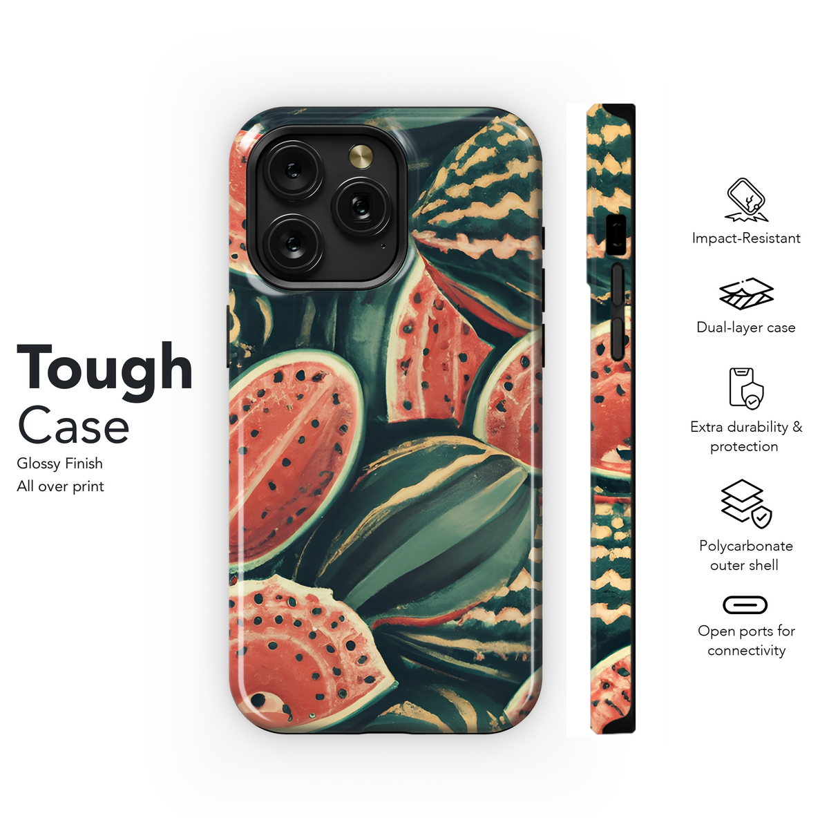 Watermelon Vintage Style Phone Case iPhone Samsung Cover Pixel 3393 - Image 6