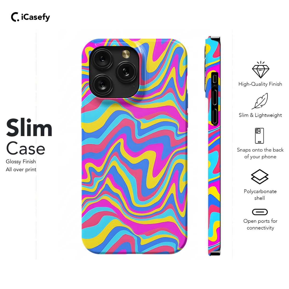 Wavy Colorful Groovy Trippy Psychedelic Phone Case iPhone Samsung Cover Pixel 1101 - Image 6