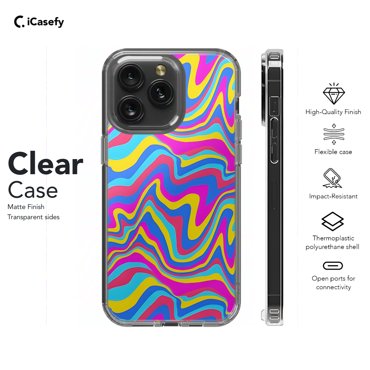 Wavy Colorful Groovy Trippy Psychedelic Phone Case iPhone Samsung Cover Pixel 1101 - Image 7