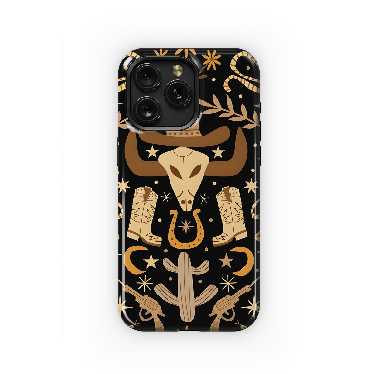 Western Boho Cowboy Phone Case iPhone Samsung Cover Pixel 3202 - Image 1