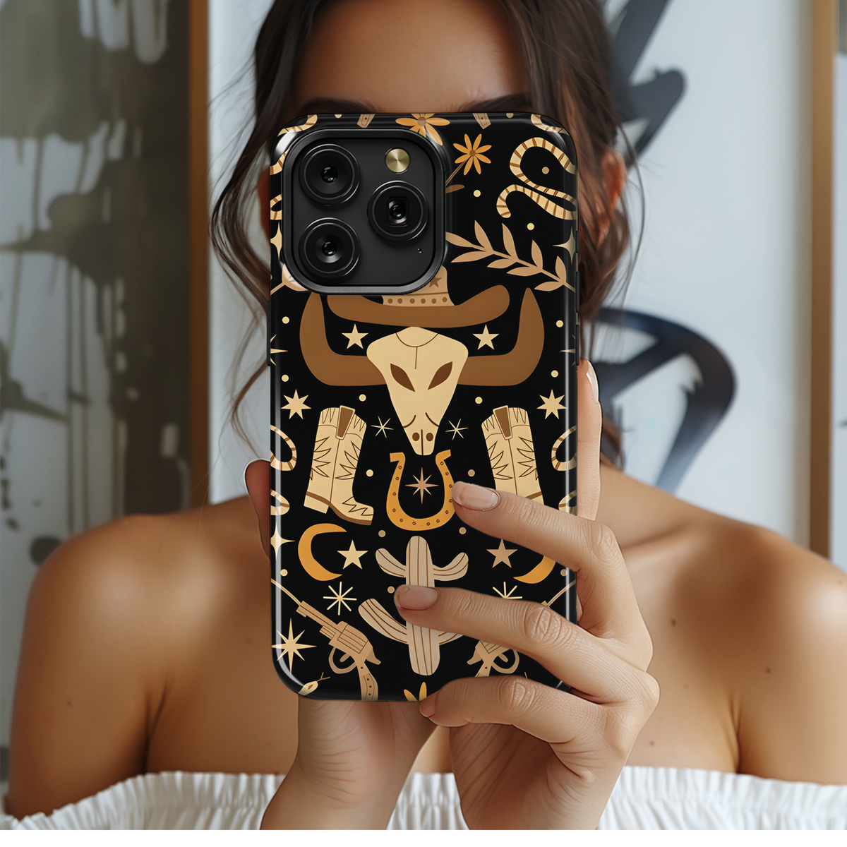 Western Boho Cowboy Phone Case iPhone Samsung Cover Pixel 3202 - Image 2