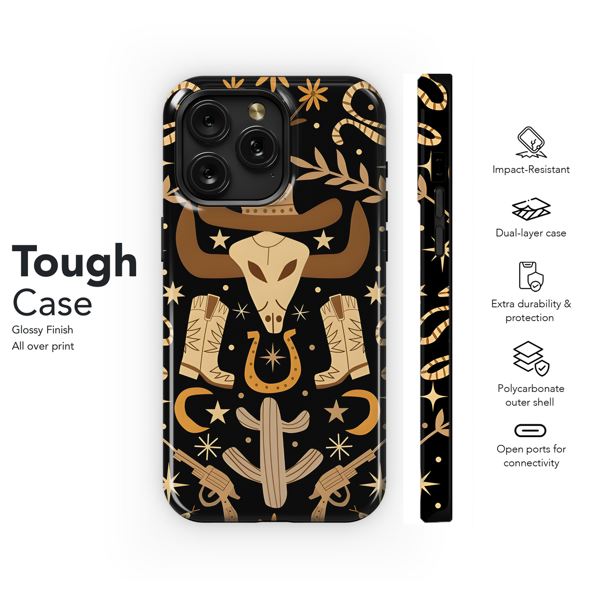 Western Boho Cowboy Phone Case iPhone Samsung Cover Pixel 3202 - Image 6