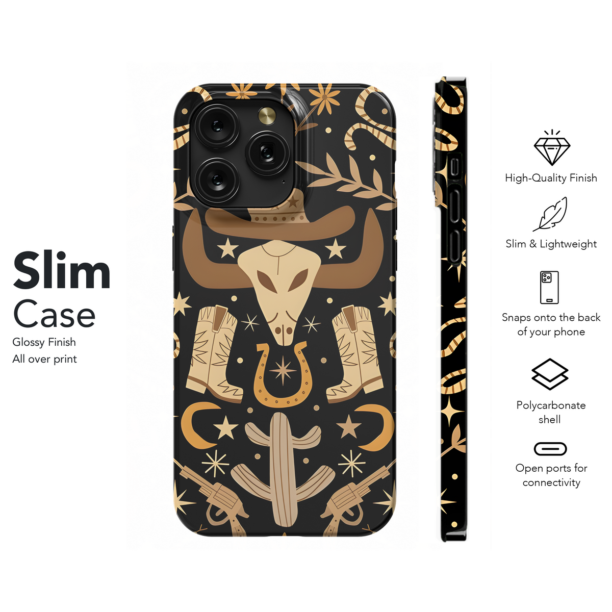 Western Boho Cowboy Phone Case iPhone Samsung Cover Pixel 3202 - Image 7