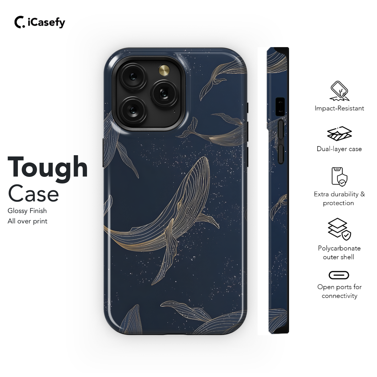 Whale Ocean Animal Phone Case iPhone Samsung Cover Pixel 1708 - Image 6