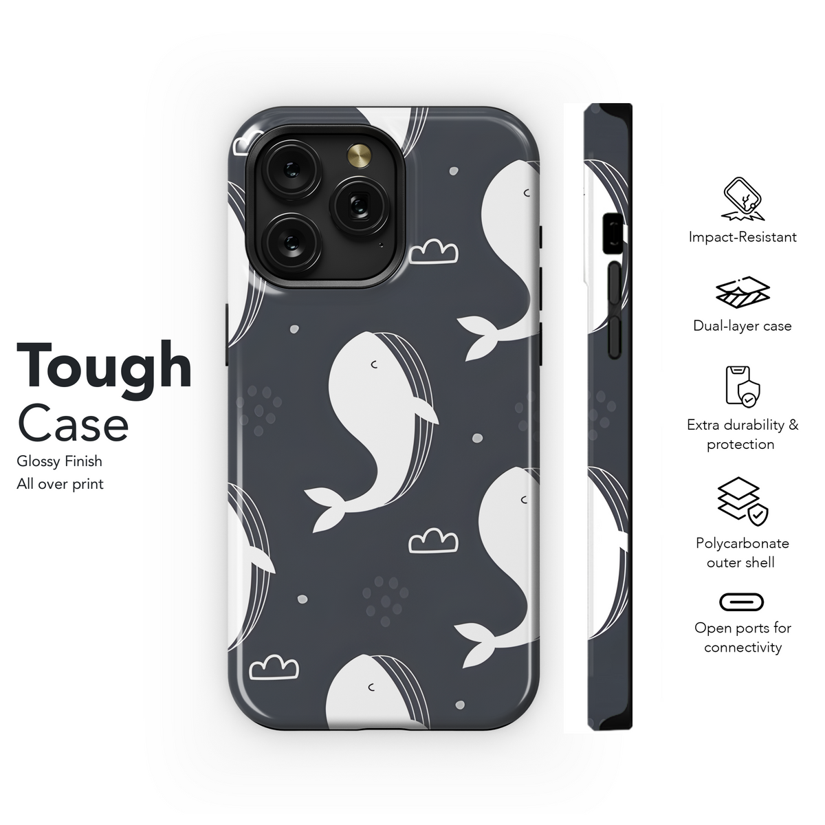 Whale Phone Case iPhone Samsung Cover Pixel 2665 - Image 6