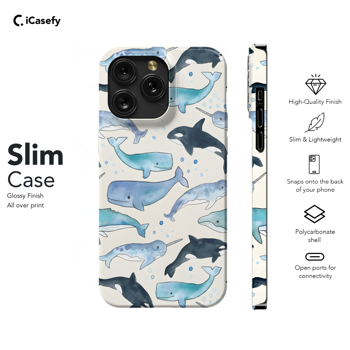 Whales, Orcas & Narwhals Phone Case iPhone Samsung Pixel & More 214 - Image 6