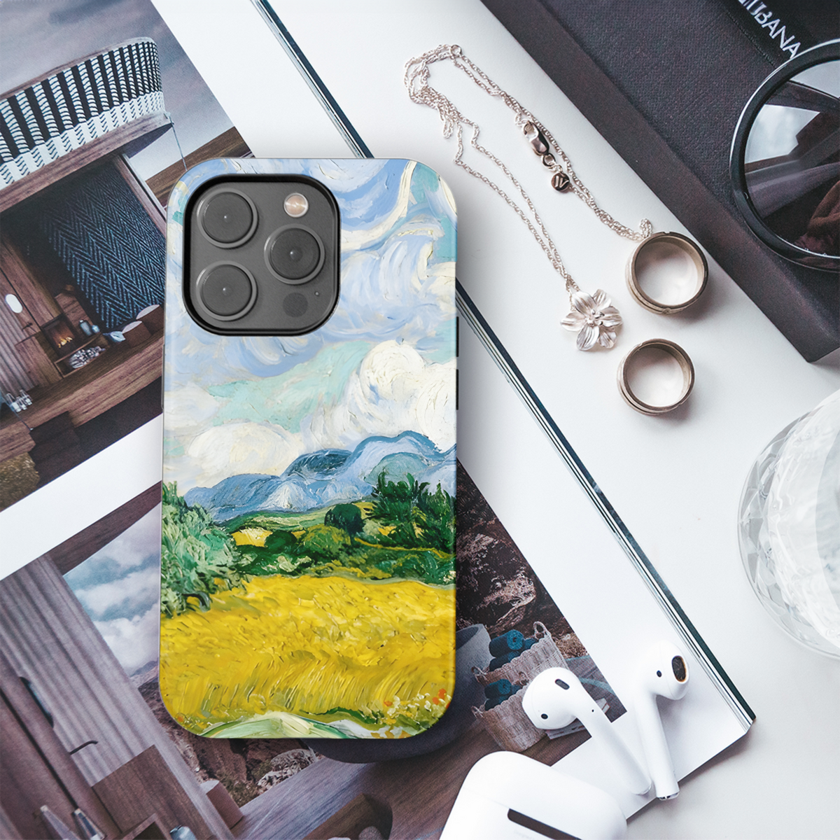 Wheat Field Landscape Art Phone Case iPhone Samsung Cover Pixel 2409 - Image 3