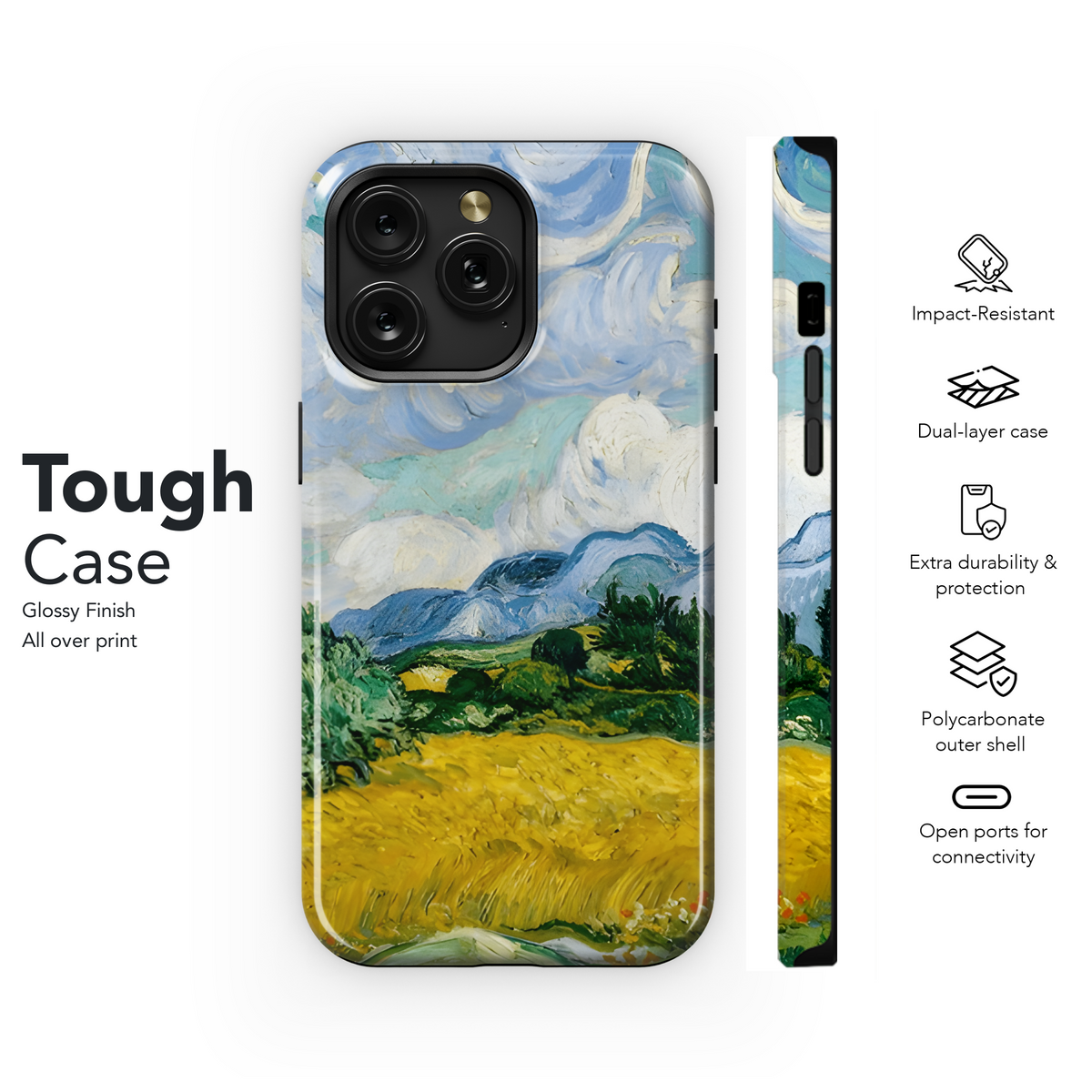 Wheat Field Landscape Art Phone Case iPhone Samsung Cover Pixel 2409 - Image 6