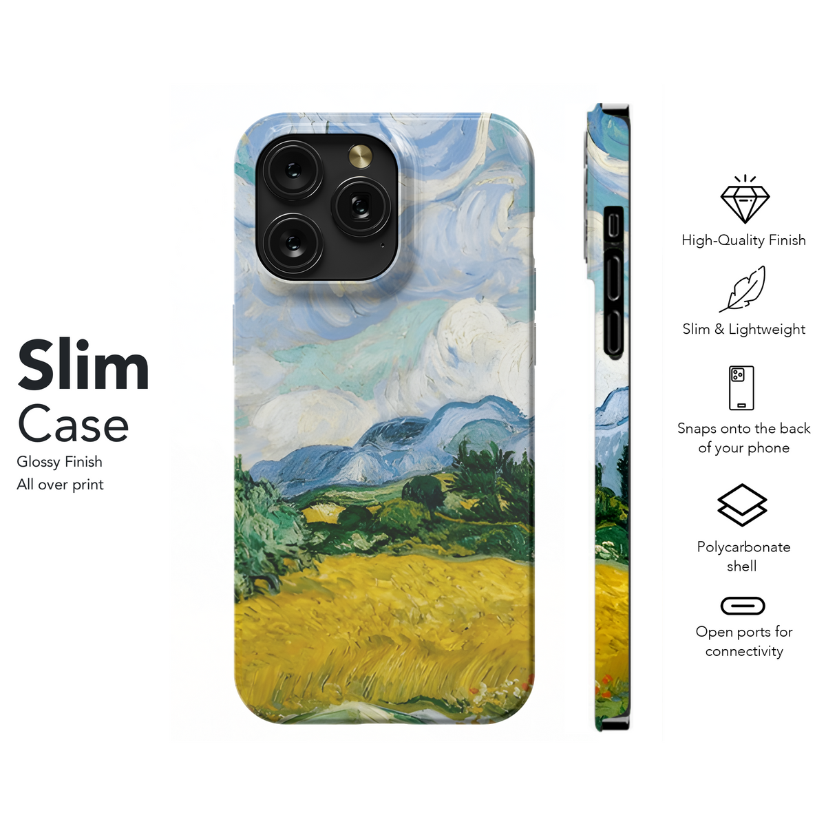 Wheat Field Landscape Art Phone Case iPhone Samsung Cover Pixel 2409 - Image 7