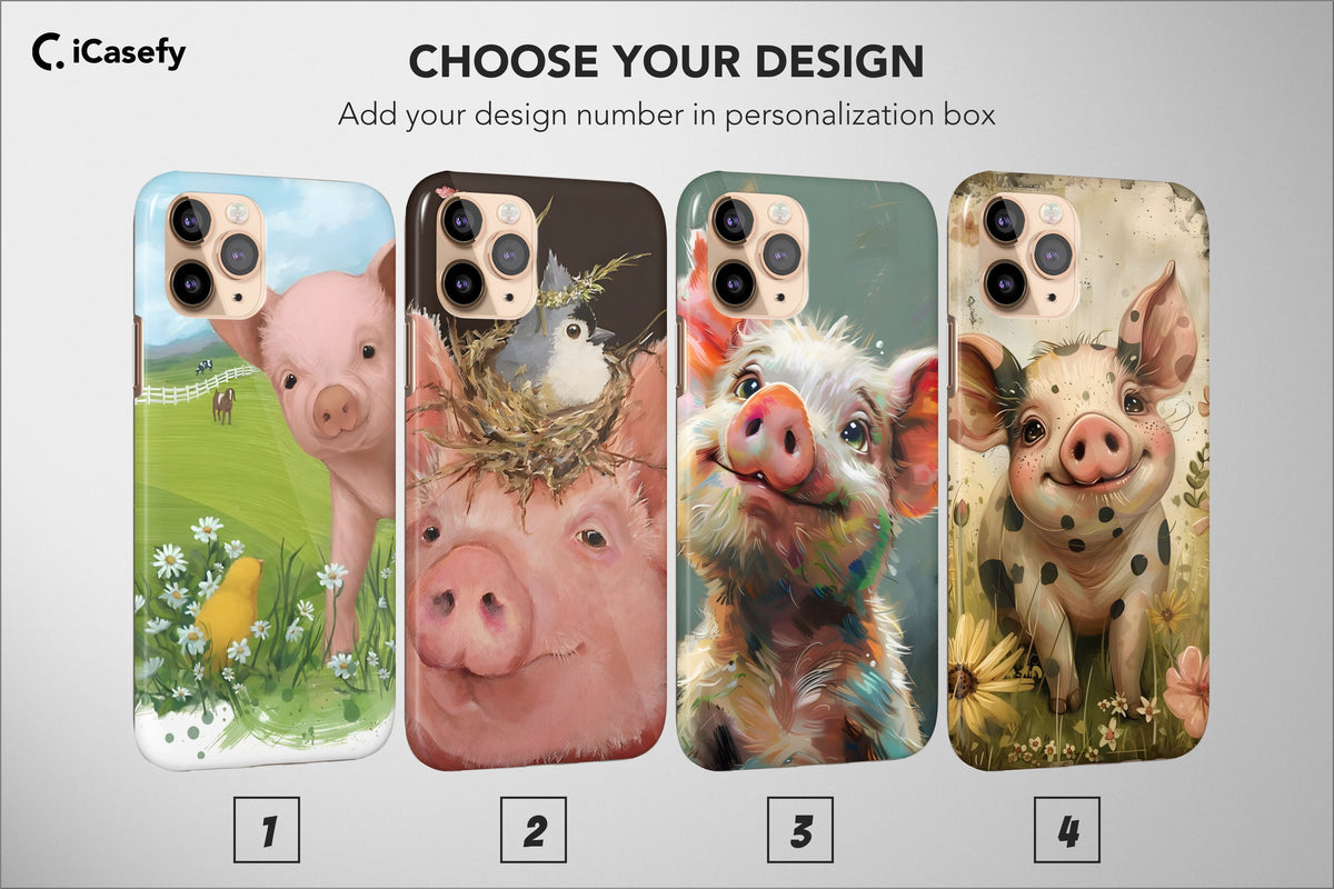 Whismitical Piggy Pig Phone Case Aesthetic Animal Cover - Image 1