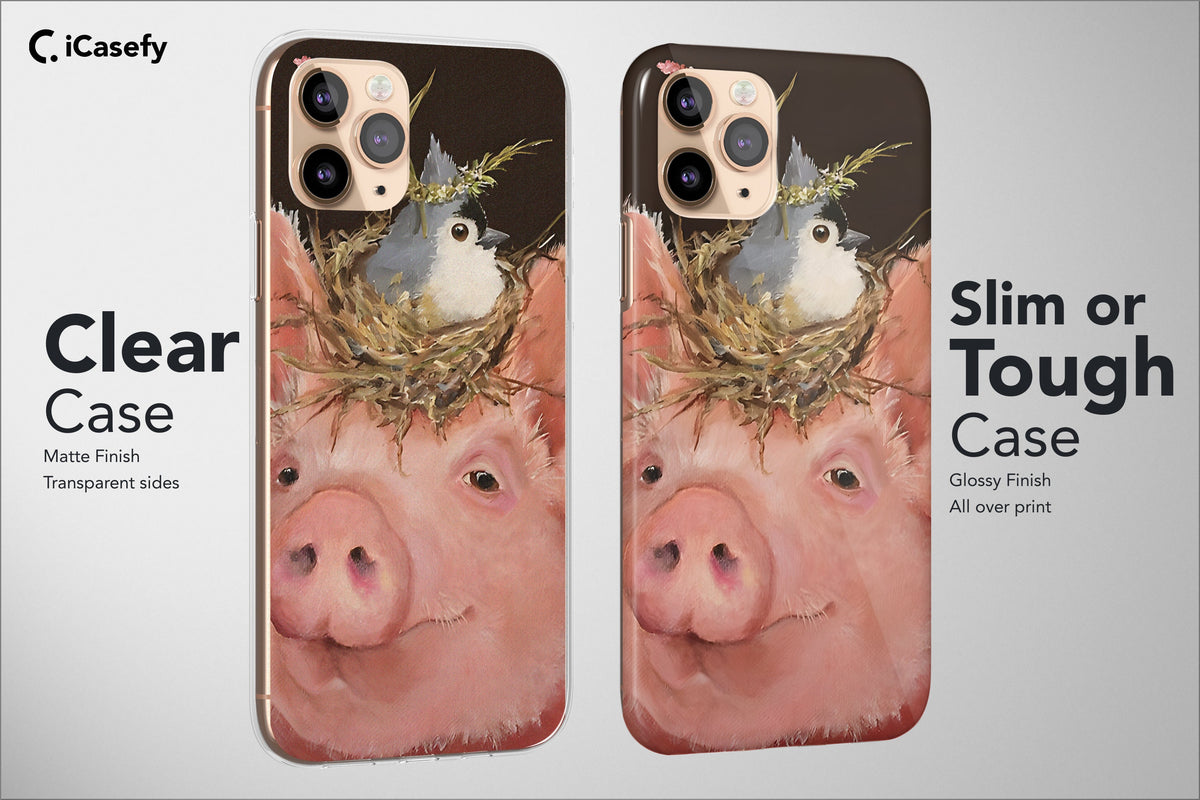 Whismitical Piggy Pig Phone Case Aesthetic Animal Cover - Image 3