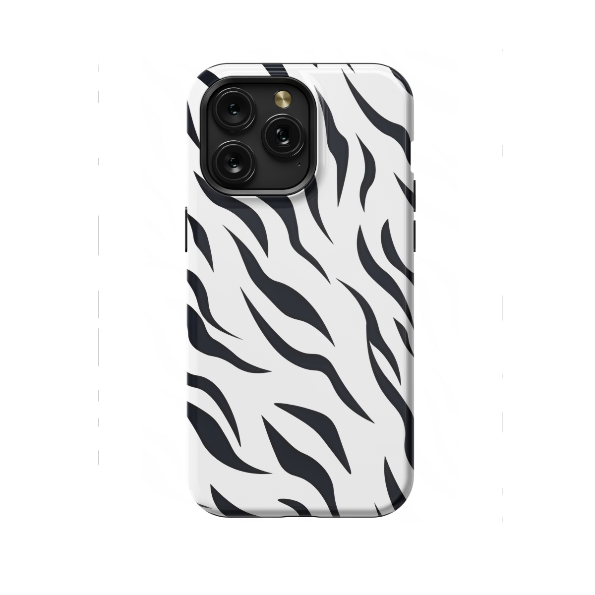 White Monochrome Zebra Print Phone Case iPhone Samsung Cover Pixel 1294 - Image 1