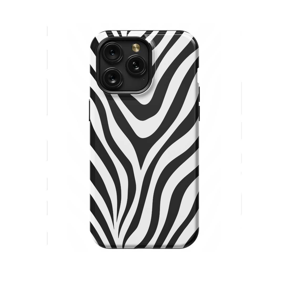 White Monochrome Zebra Print Phone Case iPhone Samsung Cover Pixel 1295 - Image 1