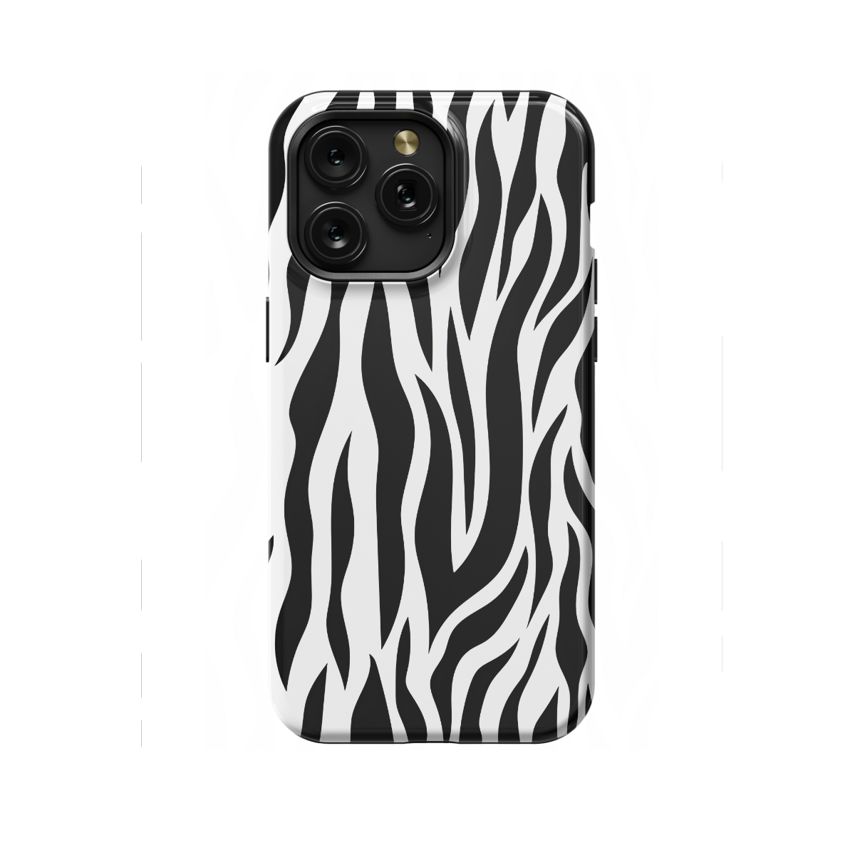 White Tiger Print Stripes Phone Case iPhone Samsung Cover Pixel 1296 - Image 1