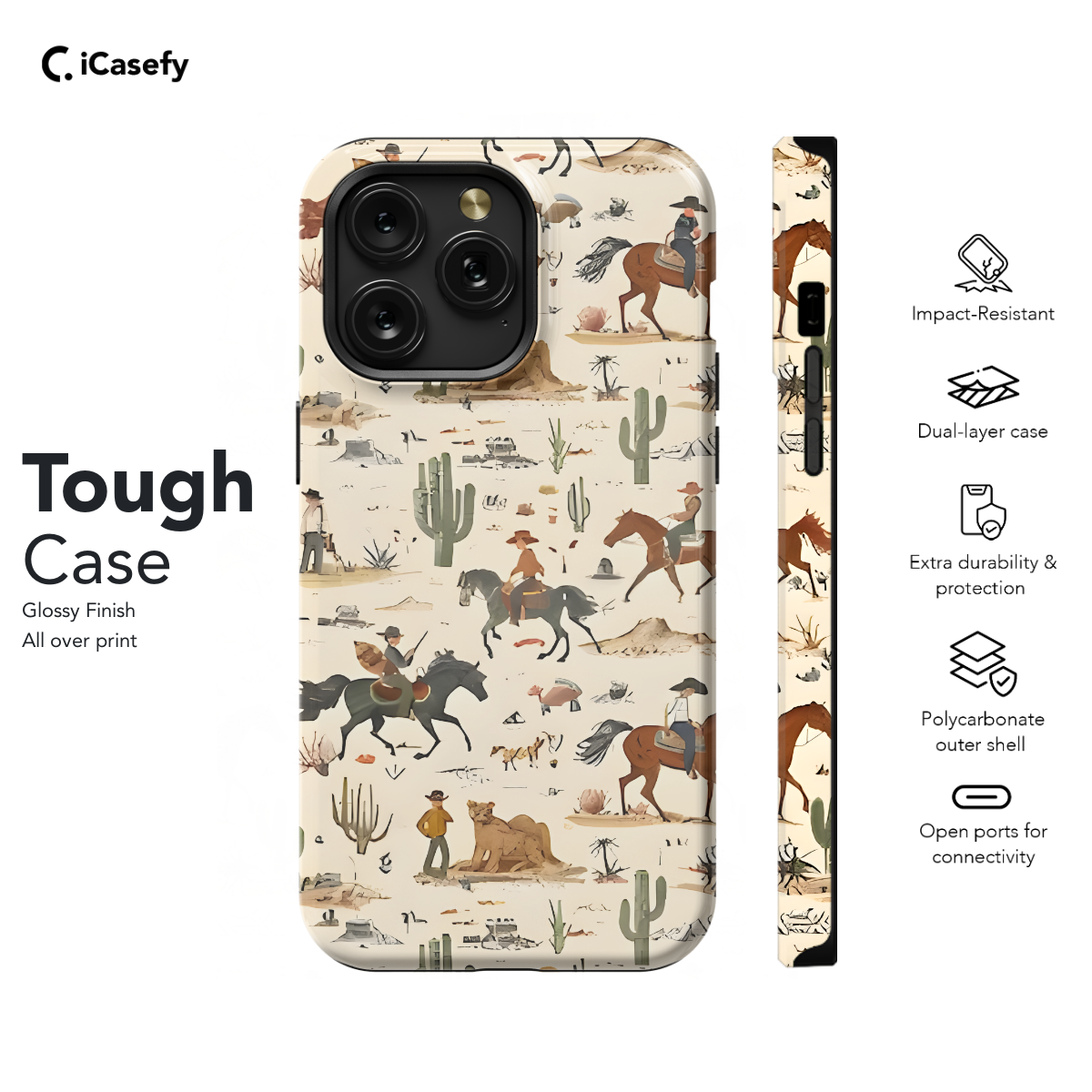 Wild Western Cowboy Phone Case iPhone Samsung Cover Pixel 1119 - Image 5