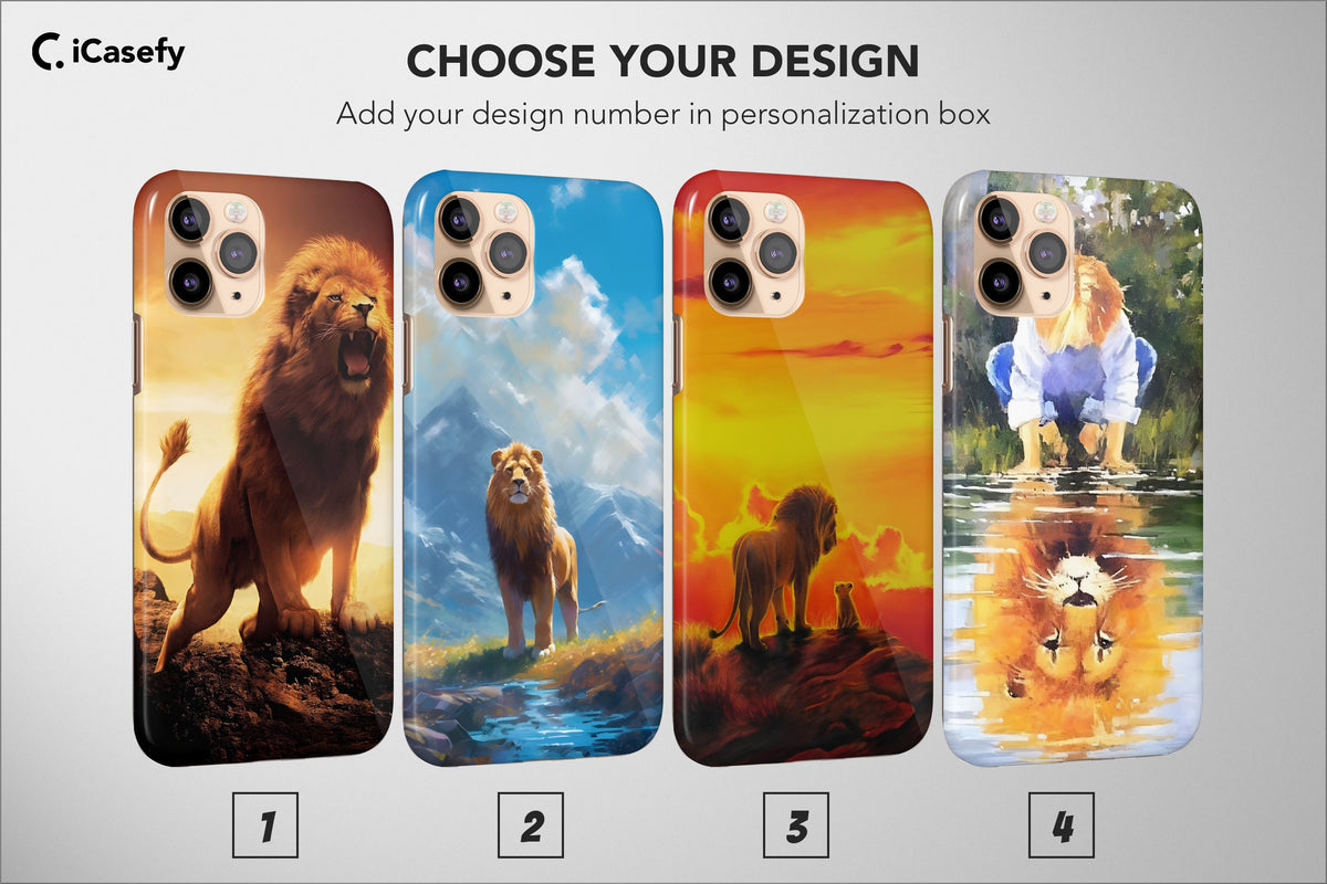 Wildlife Lion Phone Case Aesthetic Animal Cover  8a - Image 1