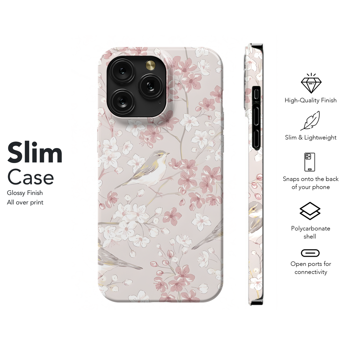 Willow Warbler Sakura Phone Case iPhone Samsung Cover Pixel 3926 - Image 7