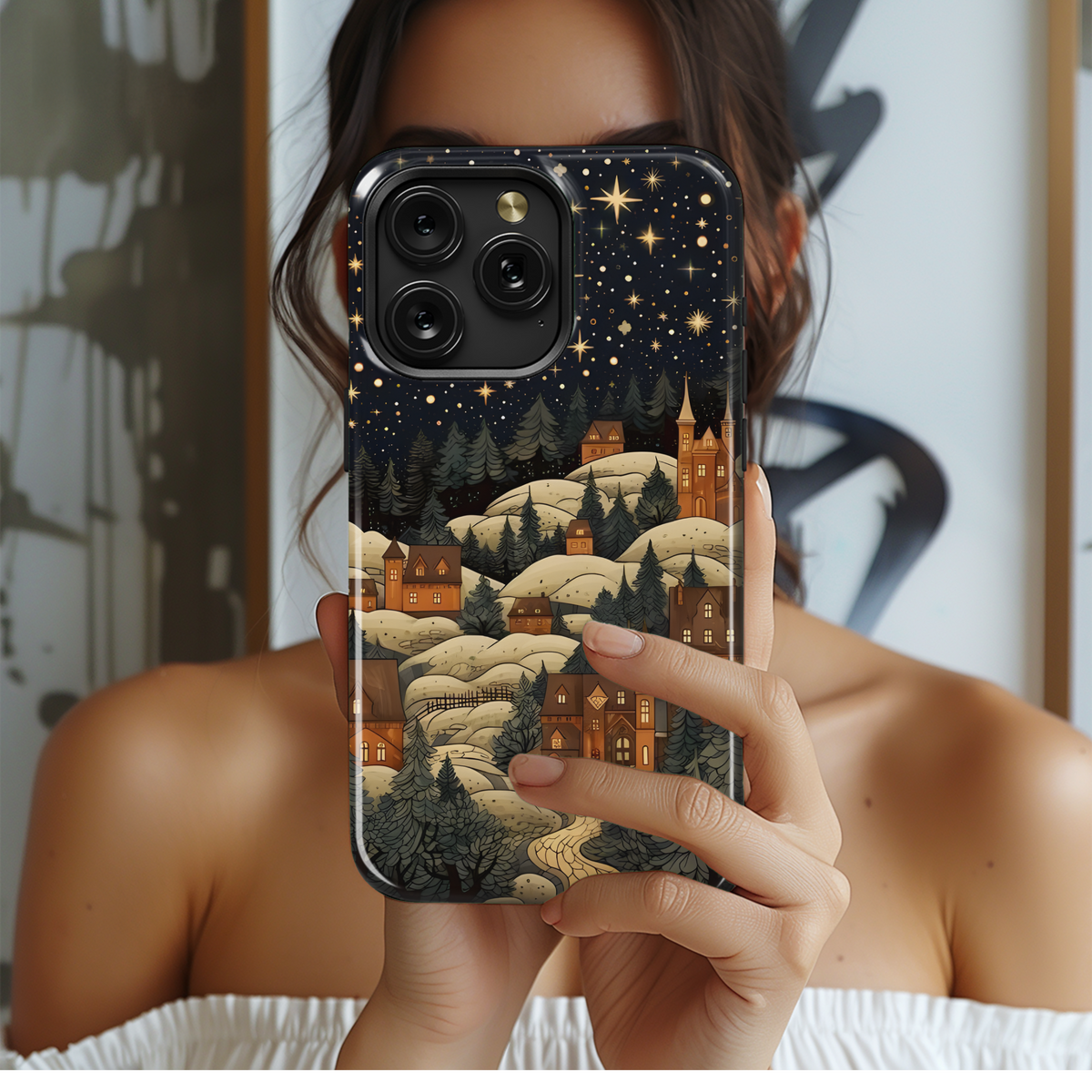 Winter Village Night
 Phone Case iPhone Samsung Cover Pixel 4149 - Image 2