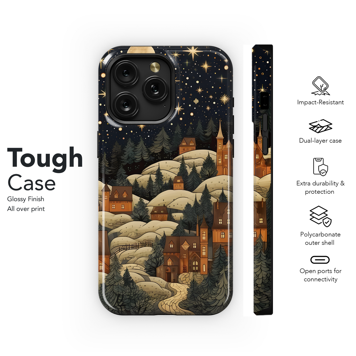 Winter Village Night
 Phone Case iPhone Samsung Cover Pixel 4149 - Image 6