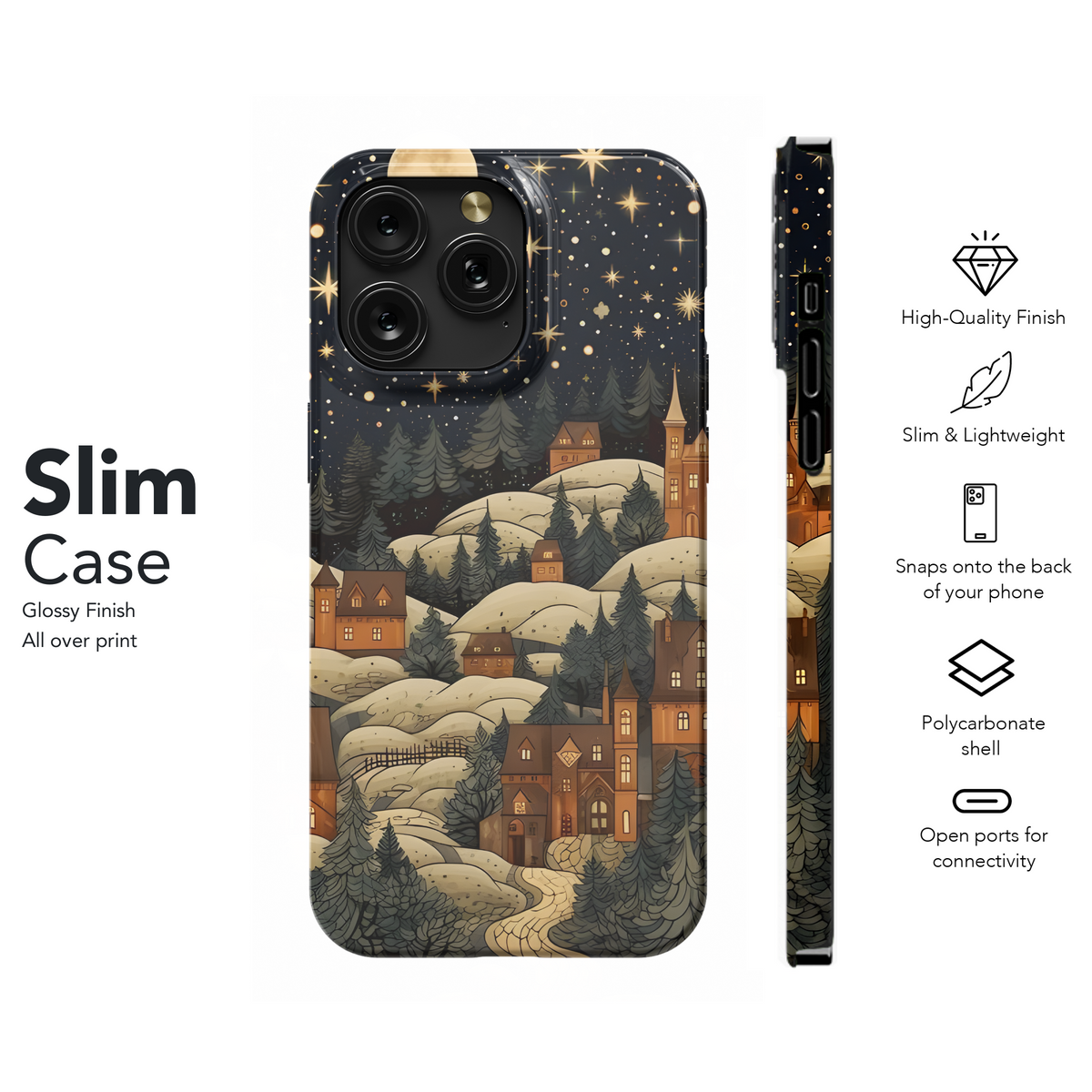 Winter Village Night
 Phone Case iPhone Samsung Cover Pixel 4149 - Image 7