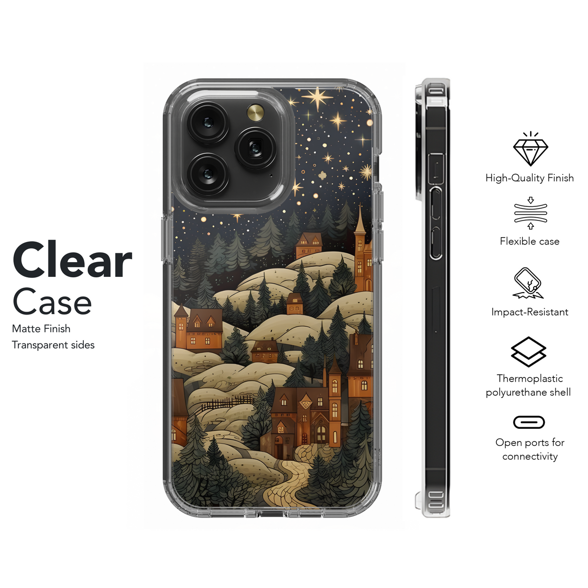 Winter Village Night
 Phone Case iPhone Samsung Cover Pixel 4149 - Image 8