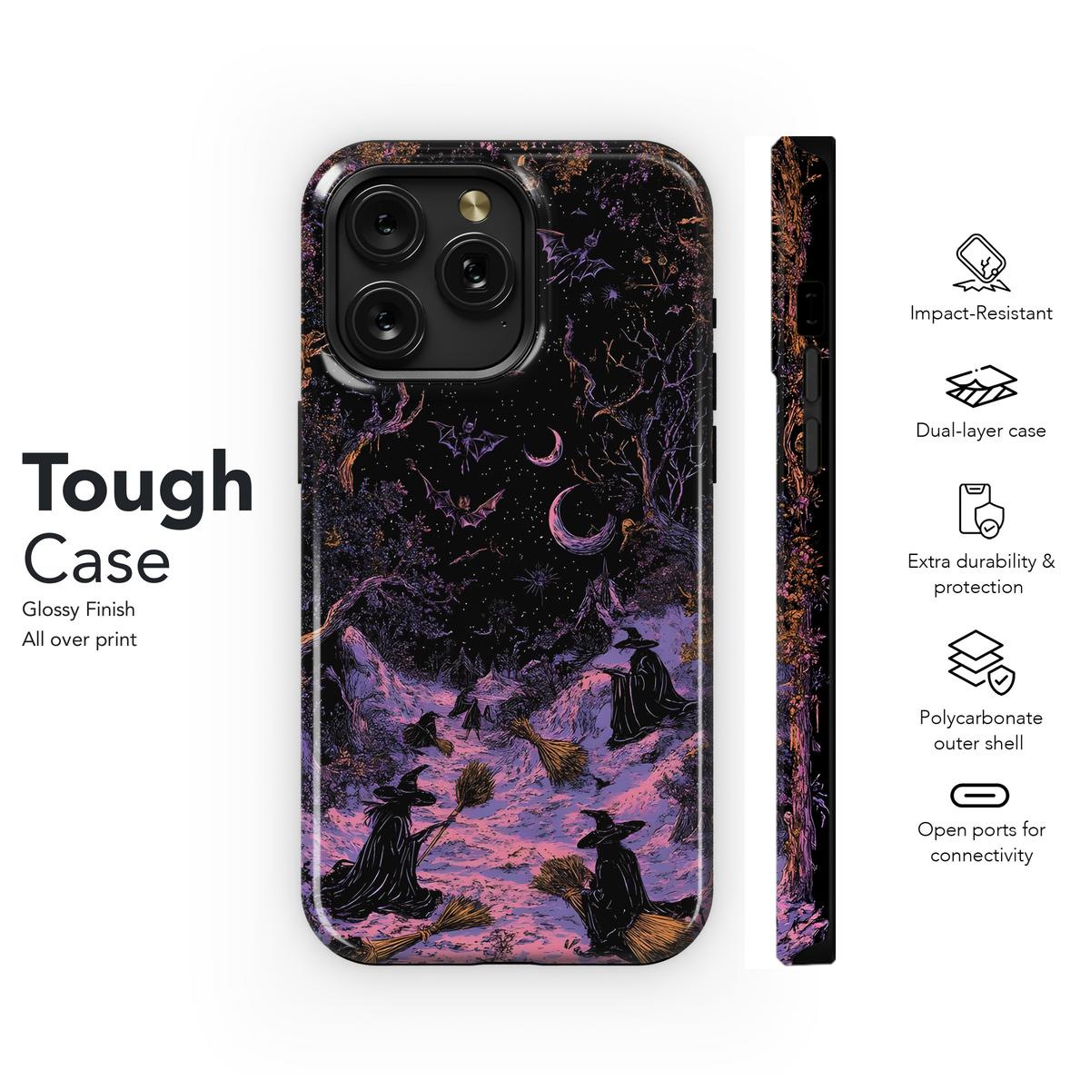 Witches' Night Flight Phone Case iPhone Samsung Cover Pixel 4094 - Image 6