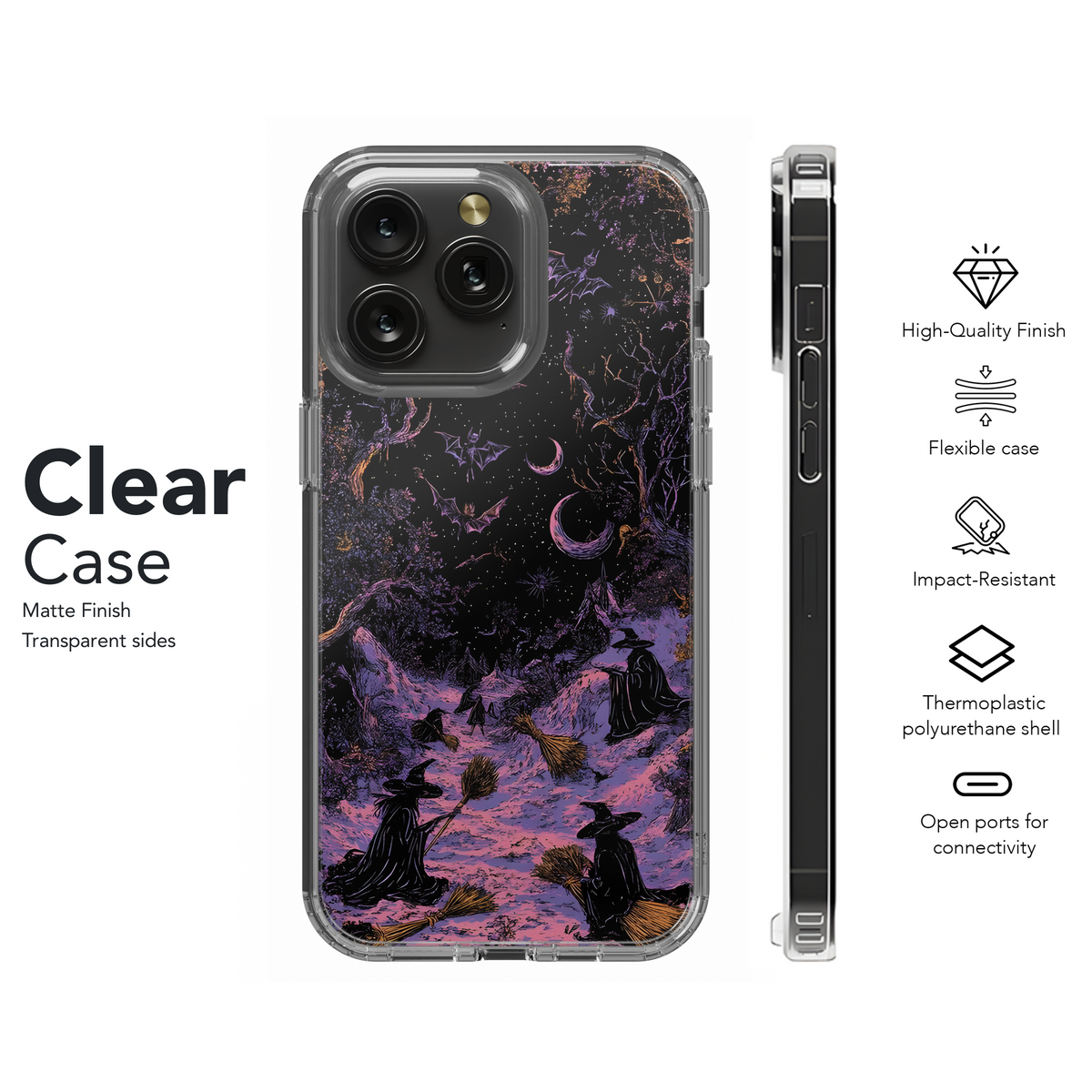 Witches' Night Flight Phone Case iPhone Samsung Cover Pixel 4094 - Image 8