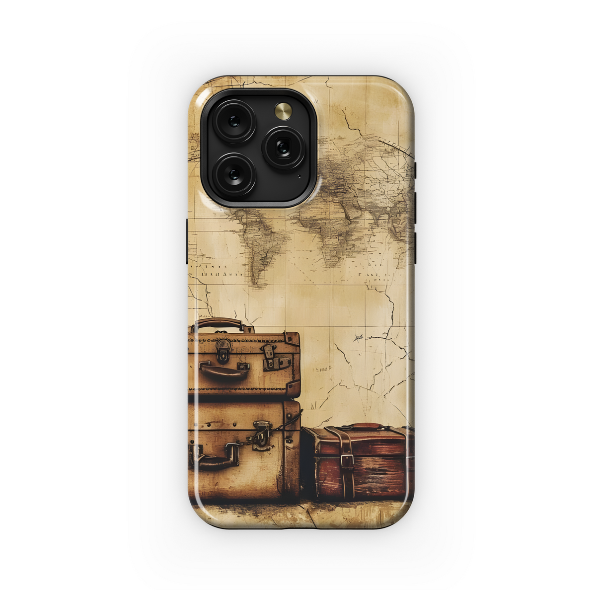 World Map Vintage Travel Phone Case iPhone Samsung Cover Pixel 2064 - Image 1