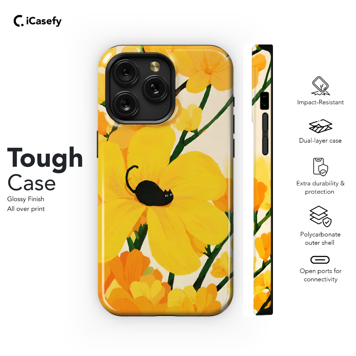 Yellow Aesthetic Flower Phone Case iPhone Samsung Cover Pixel 1703 - Image 6