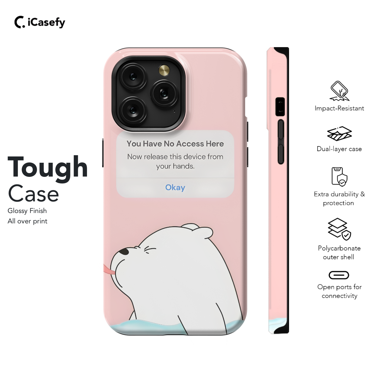 You Have No Access Here, Cute Funny Animation Alert Phone Case iPhone Samsung Pixel & More 315 - Image 5