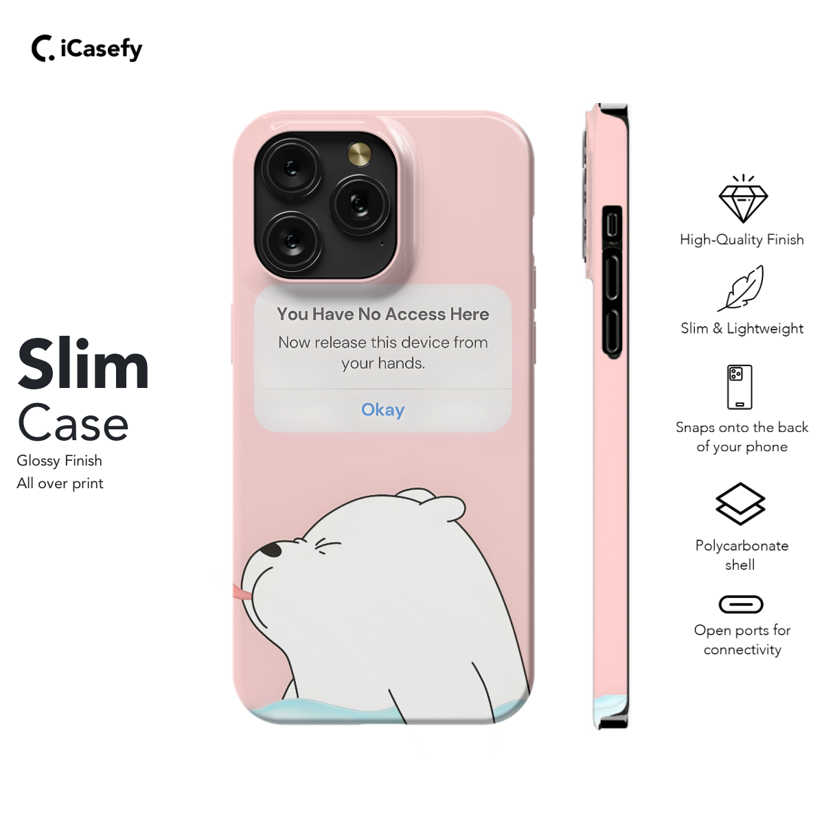 You Have No Access Here, Cute Funny Animation Alert Phone Case iPhone Samsung Pixel & More 315 - Image 6