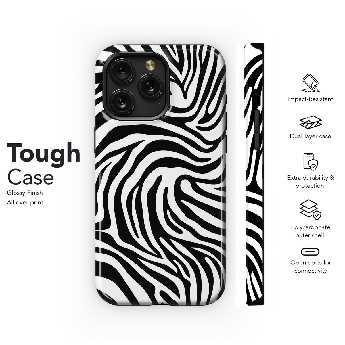 Zebra Print Phone Case iPhone Samsung Cover Pixel 2546 - Image 6