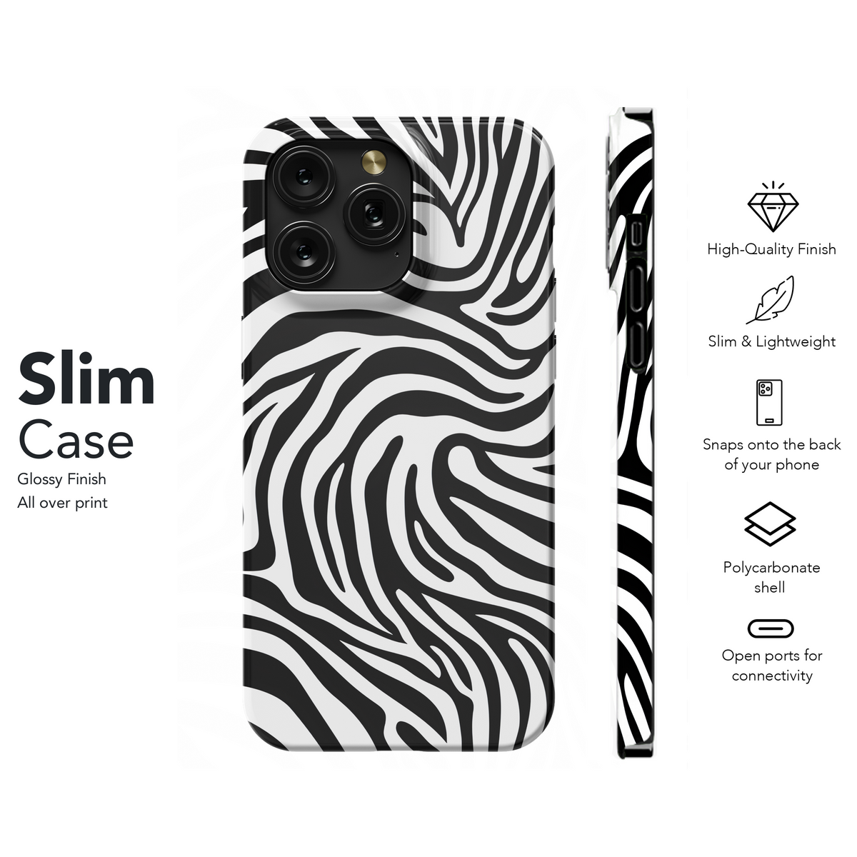 Zebra Print Phone Case iPhone Samsung Cover Pixel 2546 - Image 7