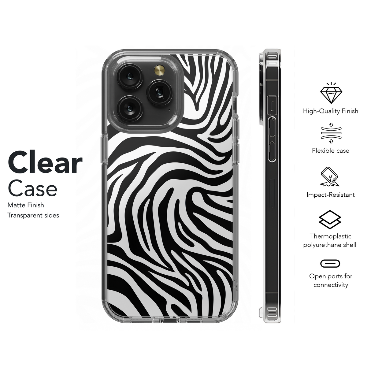 Zebra Print Phone Case iPhone Samsung Cover Pixel 2546 - Image 8