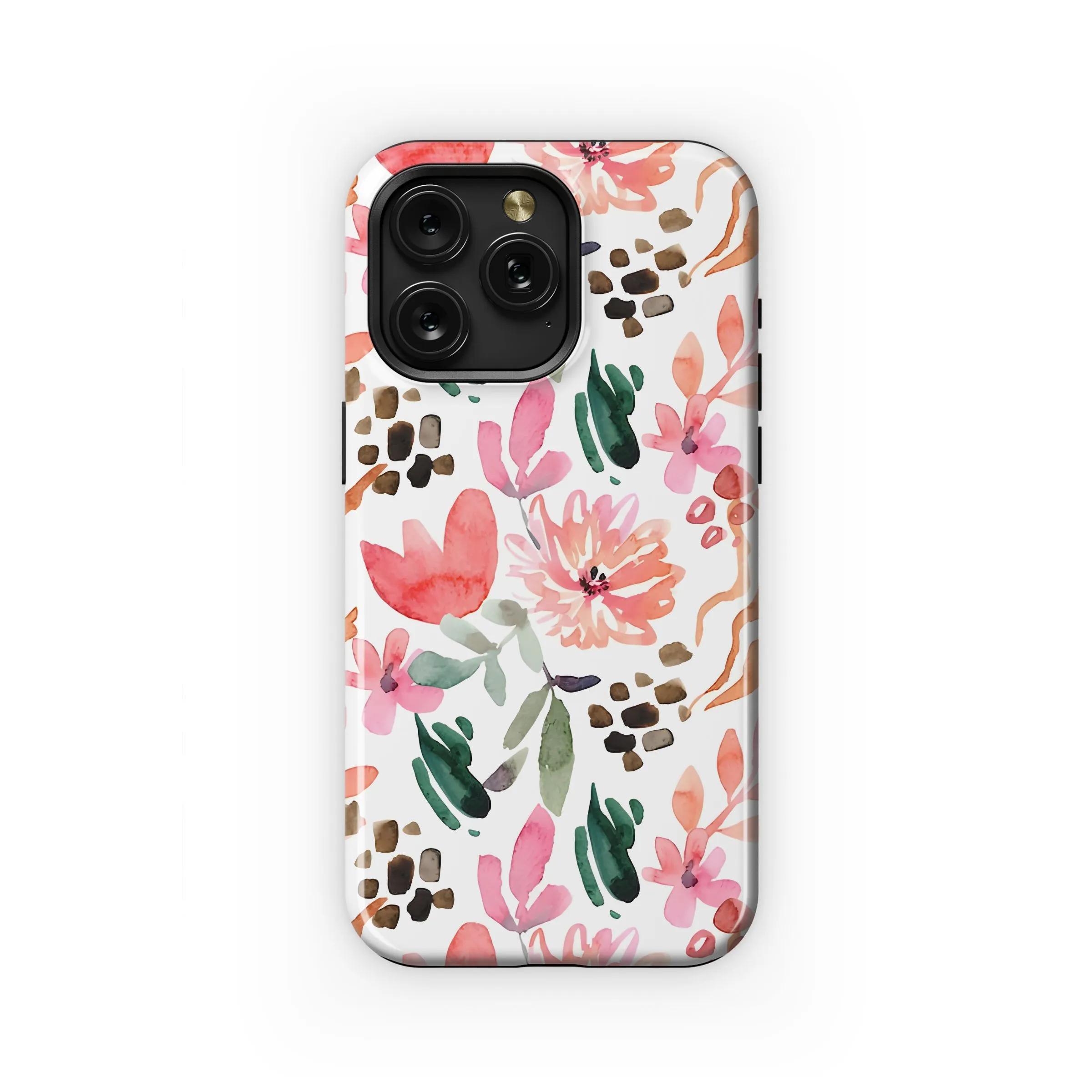 Abstract Watercolor Pink Coral Floral Pattern Phone Case iPhone Samsung Cover Pixel 5439
