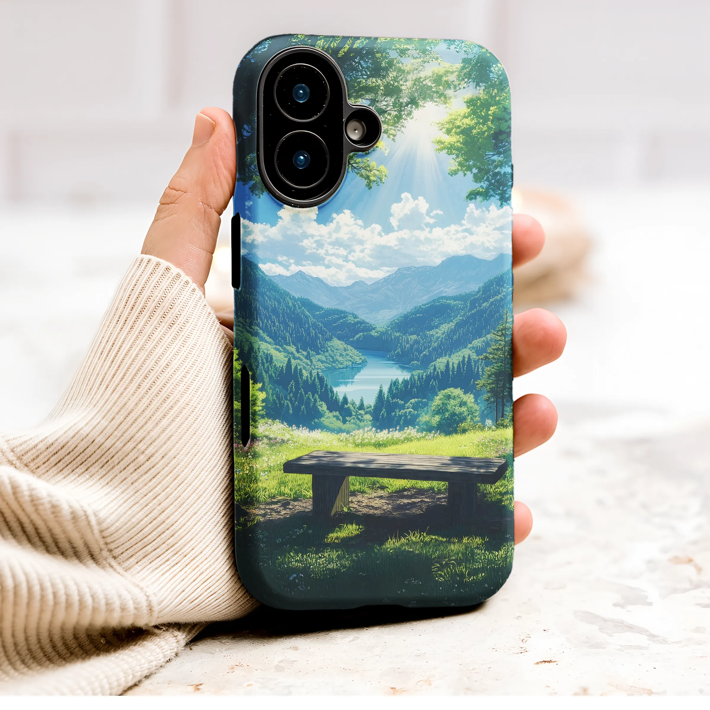 Anime Mountain Valley Scenic Landscape Art Phone Case Cover for iPhone 17 Pro Max 16 15 Plus 14 13 Mini Samsung S26 S25 Pixel 10 9 9651 - Image 1