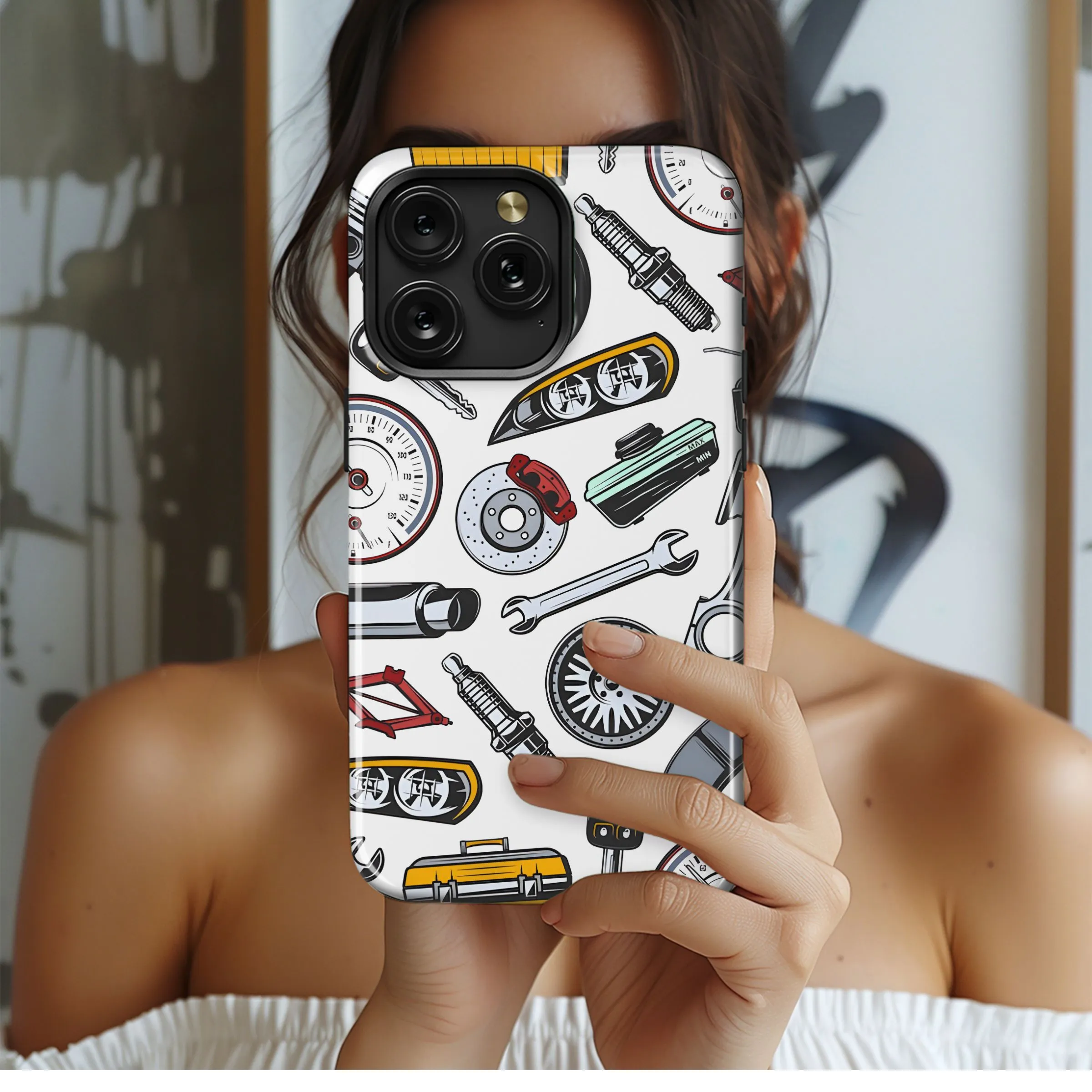 Auto Parts Pattern Phone Case iPhone Samsung Cover Pixel 5138