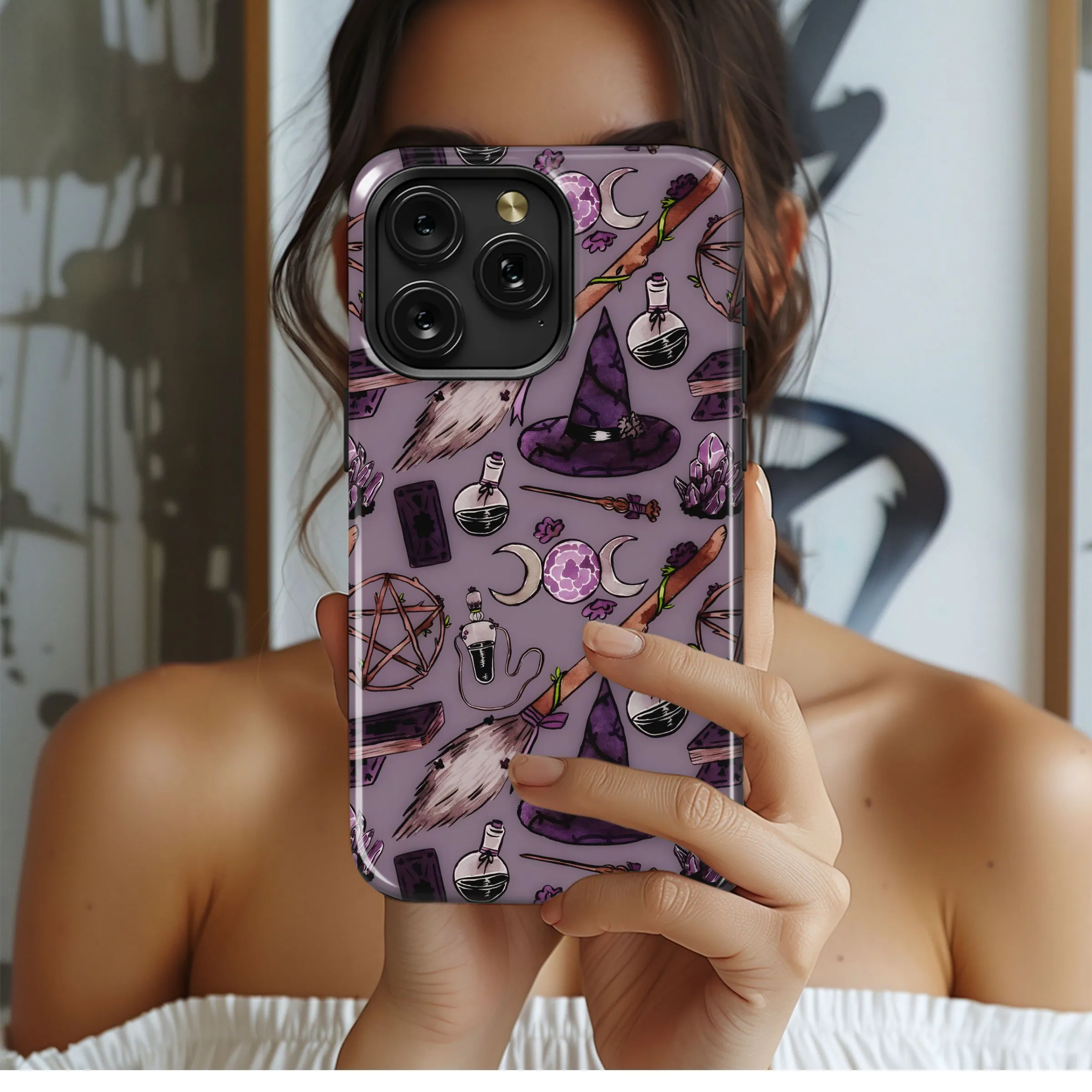Bewitching Purple Mystic Pattern Phone Case iPhone Samsung Cover Pixel 5397