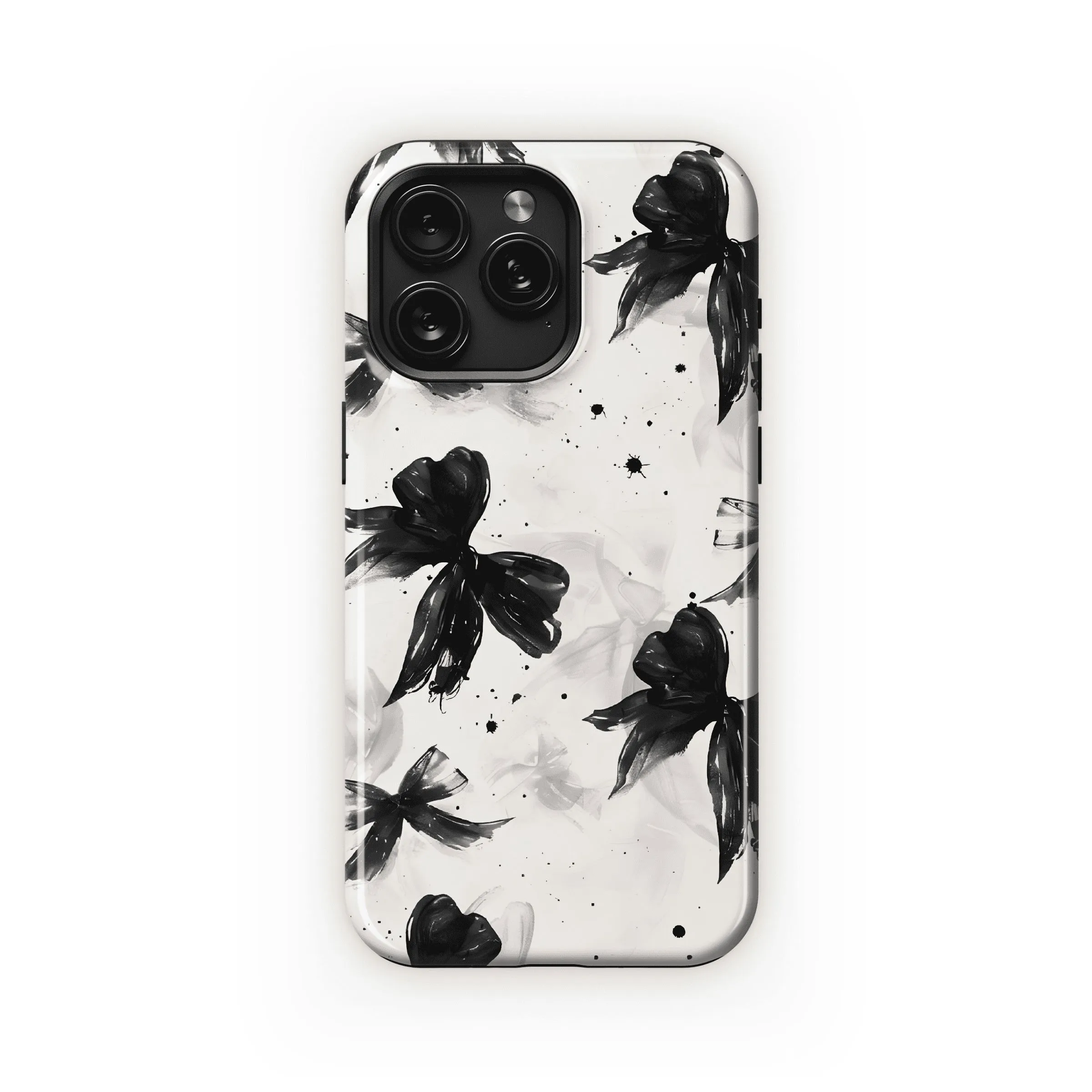 Black Bow Watercolor Print Phone Case iPhone Samsung Cover Pixel 4540