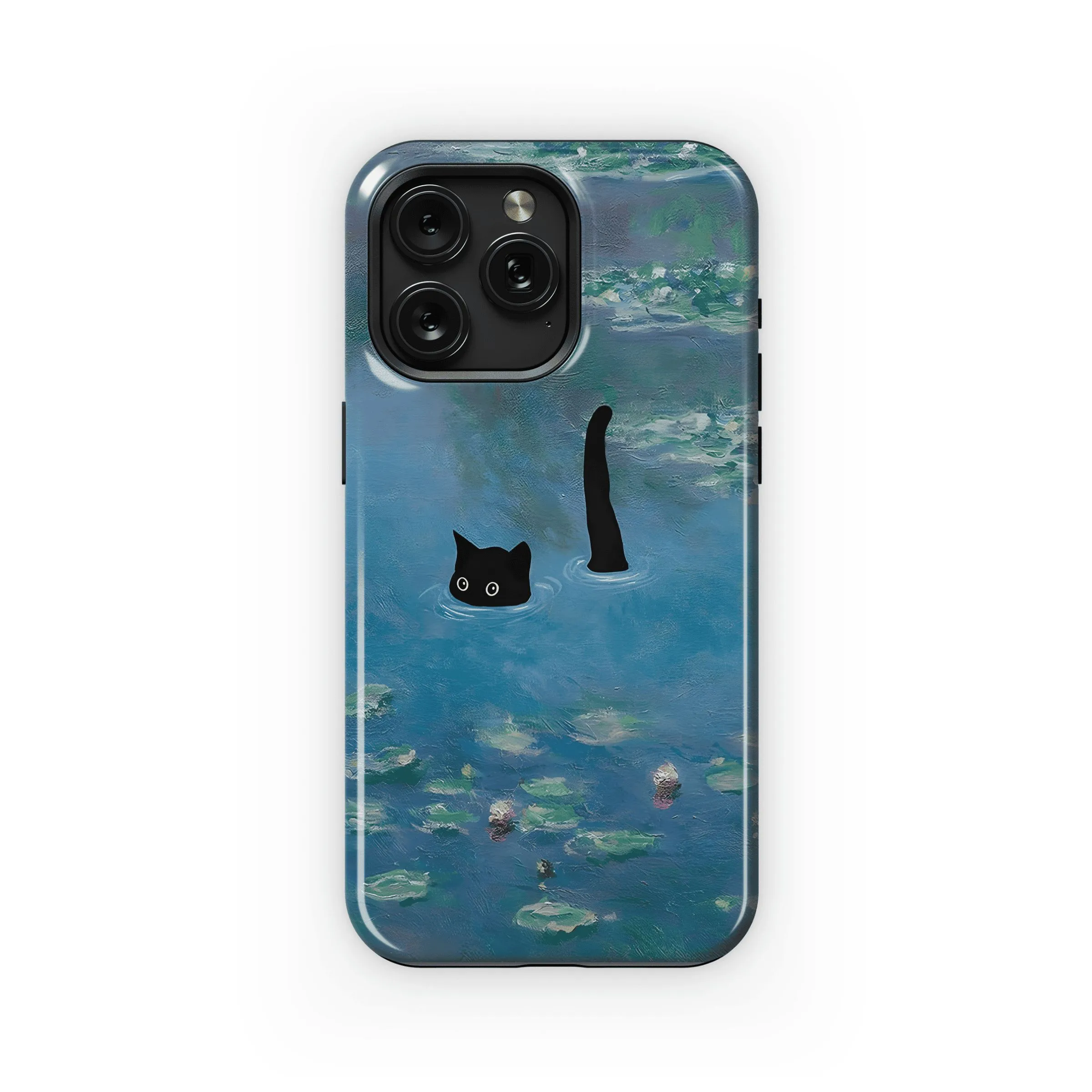 Black Cat Monet Lilies
 Phone Case iPhone Samsung Cover Pixel 4659