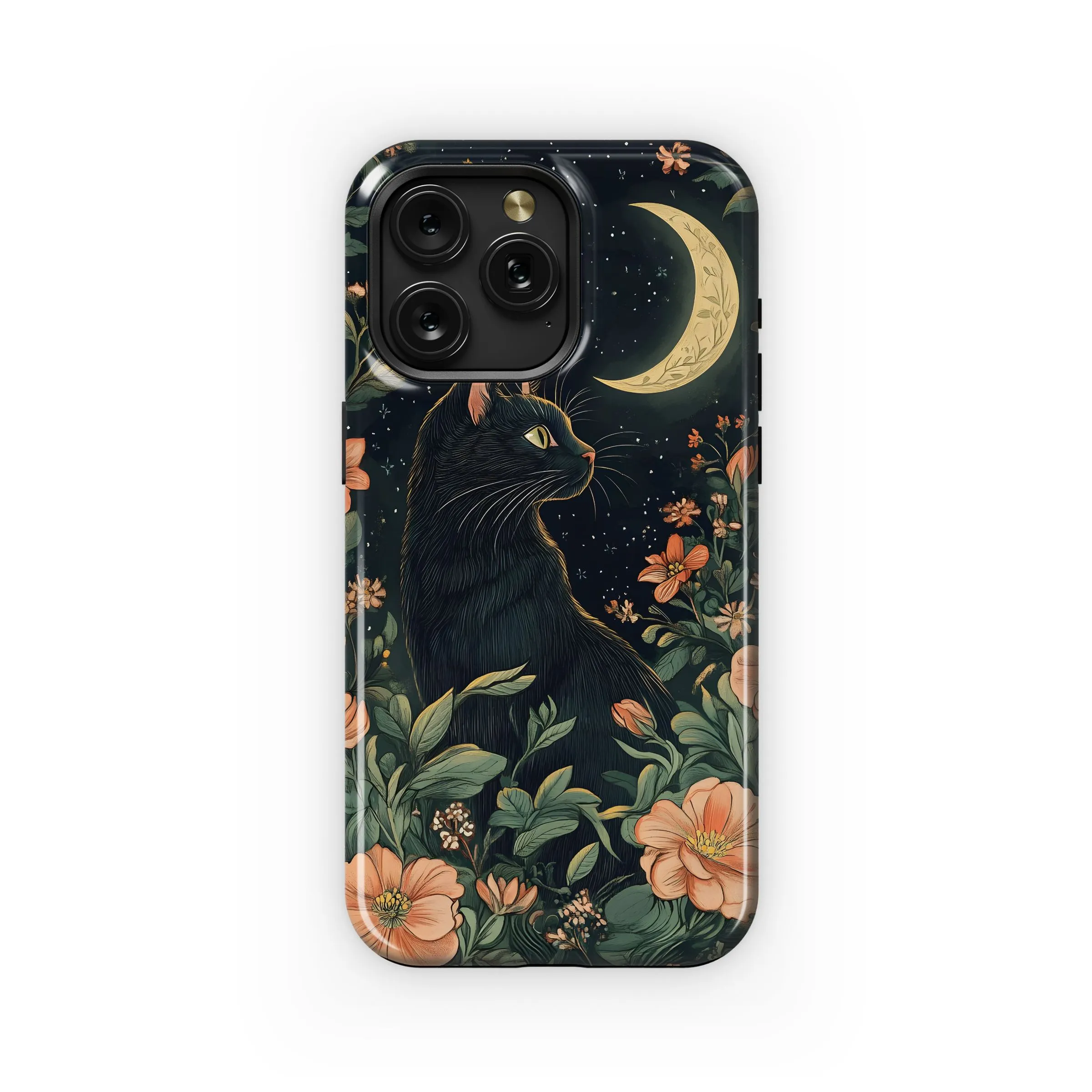 Black Cat Moon Garden Phone Case iPhone Samsung Cover Pixel 5391
