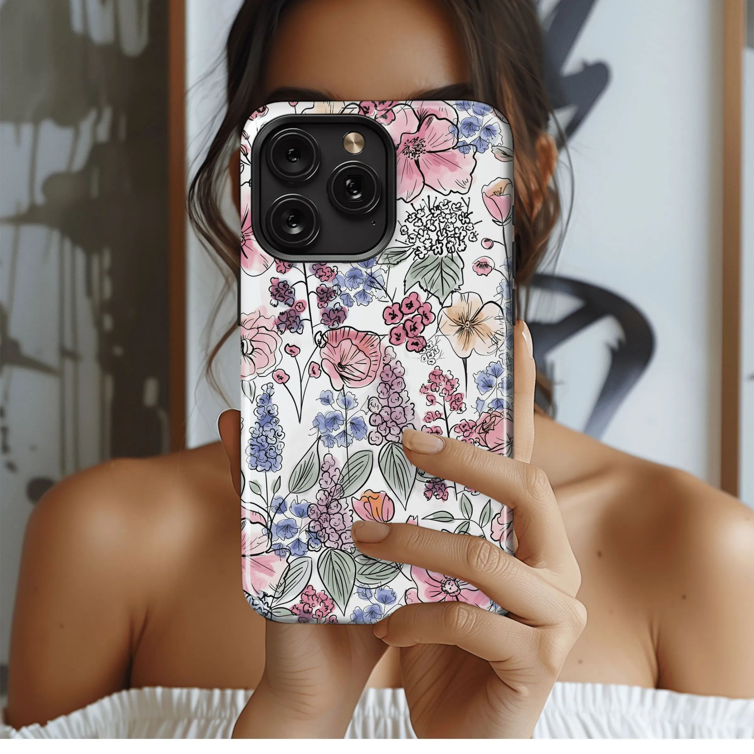 Blooming Watercolor Garden
 Phone Case iPhone Samsung Cover Pixel 4486