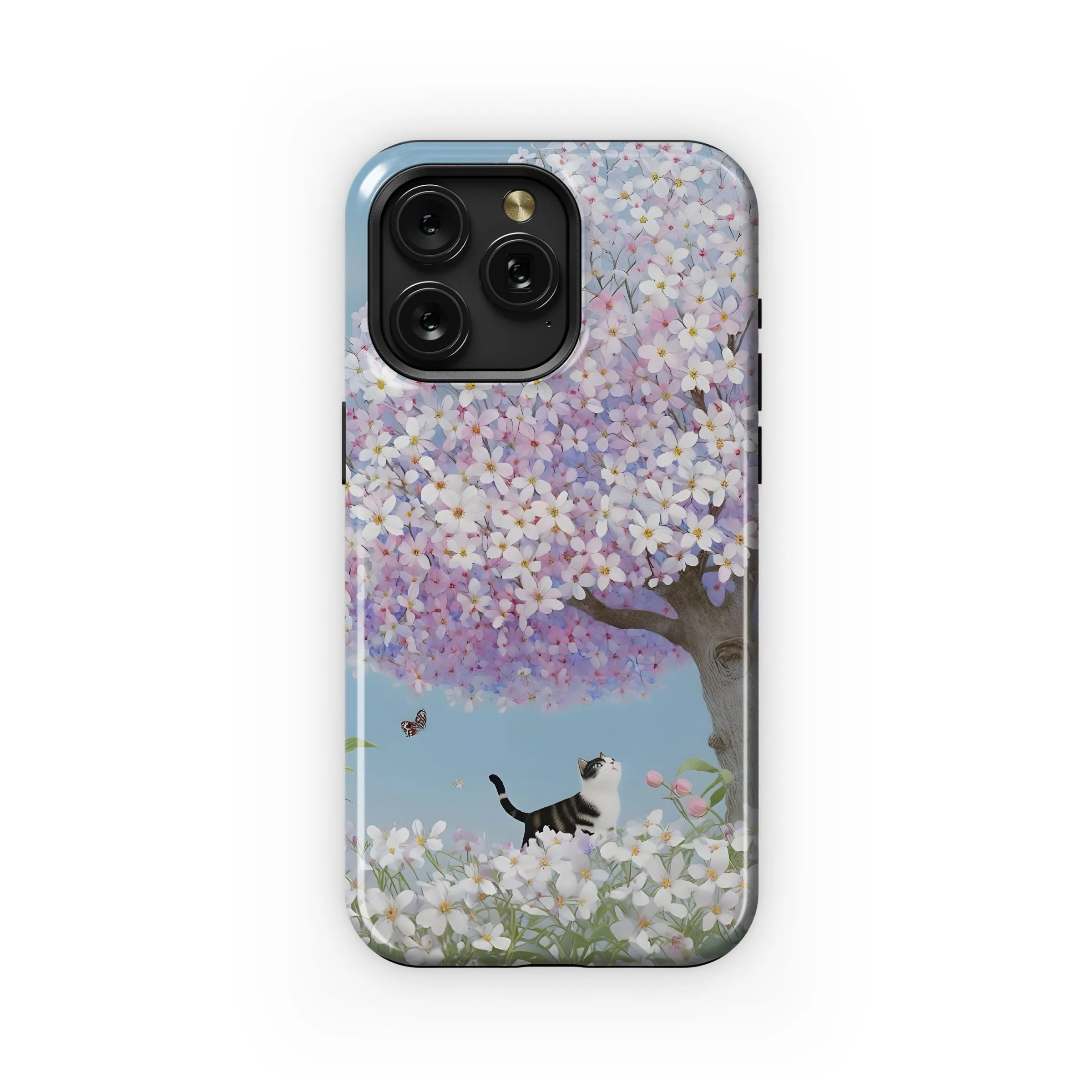 Blossom Dreams and Curious Kitty Phone Case iPhone Samsung Cover Pixel 4950