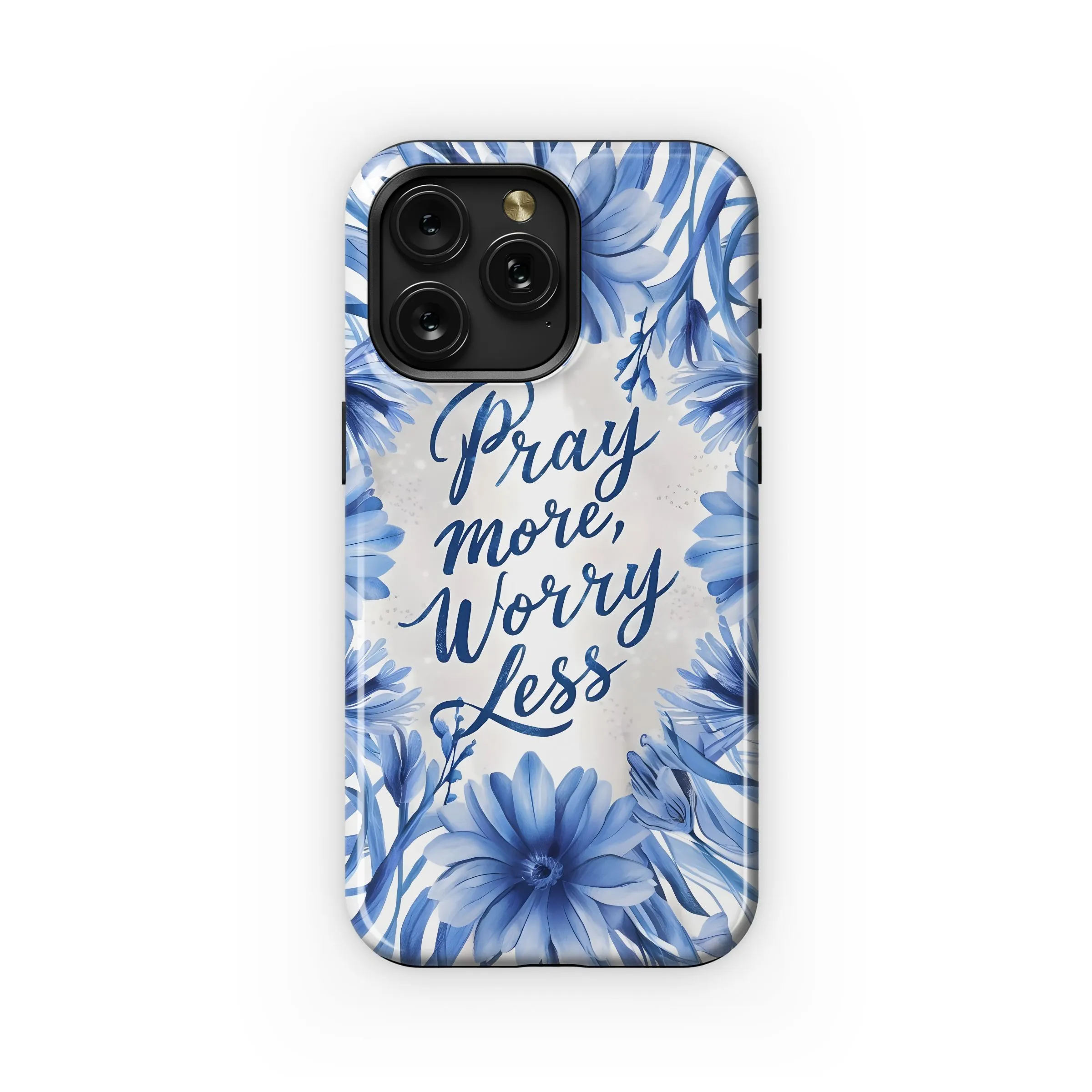 Blue Floral Prayer Design Phone Case iPhone Samsung Cover Pixel 5031