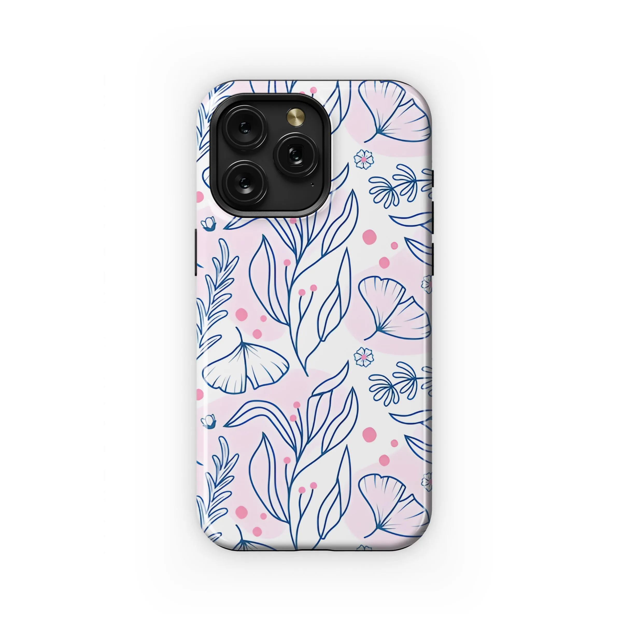 Blush Pink Botanical Pattern Phone Case iPhone Samsung Cover Pixel 5263