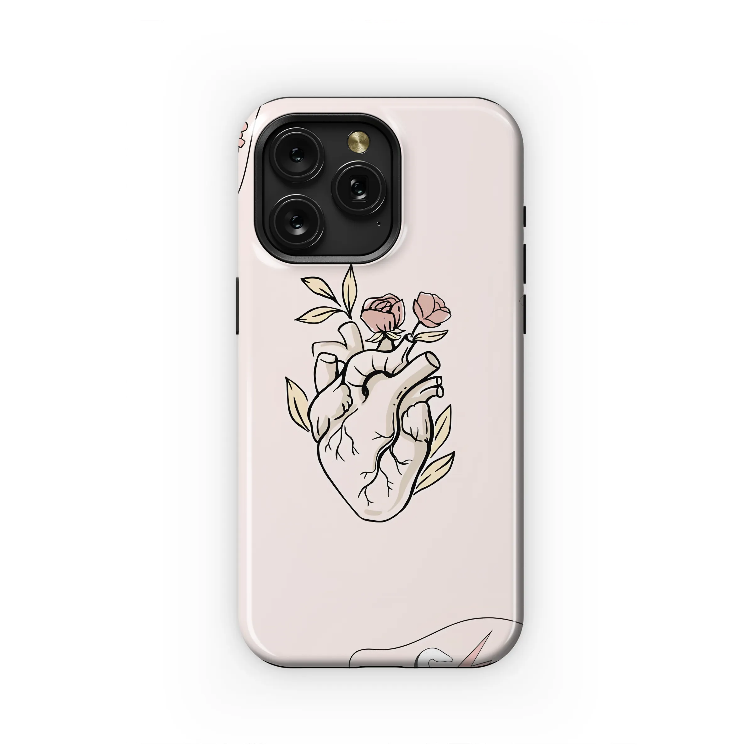 Boho Anatomical Heart Medical Illustration Phone Case Cover for iPhone 17 Pro Max 16 15 Plus 14 13 Mini Samsung S25 S24 Pixel 10 9 8194